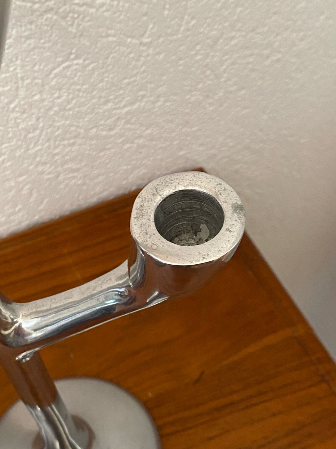 Organic-shaped cast aluminium candlestick