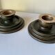 Pair Art Deco Swedish Grace  candleholder  Verdigris Bronze