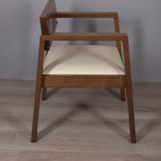 Vintage italian armchair in wood and leather, 1980s