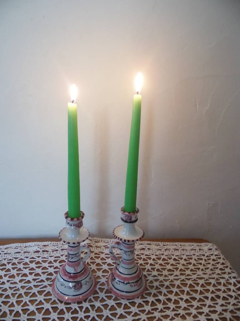duo of ceramic candle holders