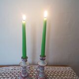 duo of ceramic candle holders