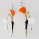 Pair of Mid-Century orange and white Arum wall sconces, Italy, 1950s