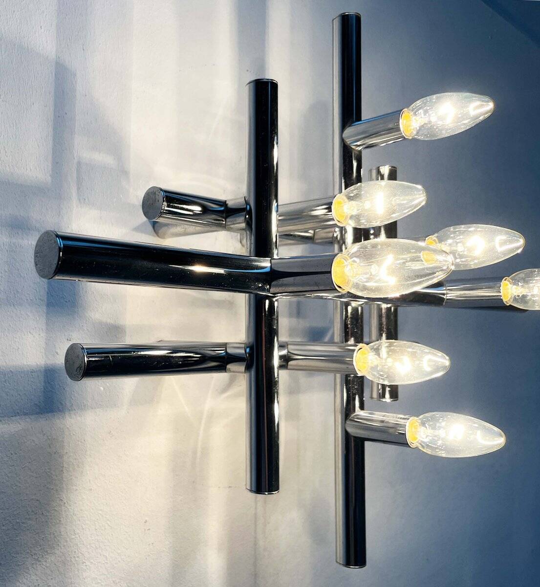 Mid-century Swiss space-age wall lamps or ceiling lights by Temde, 1960s.