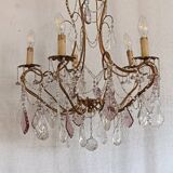 Chandelier with colored tassels
