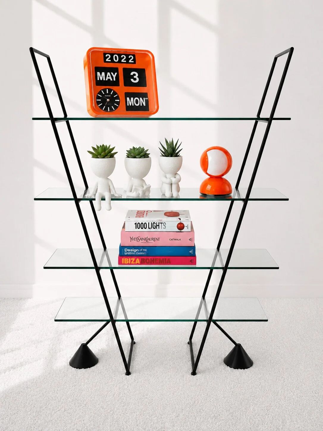Triangular Bauhaus shelf. 80s