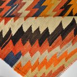 5x6 Green & Blue Tribal Hand Woven Kilim Area Rug, 160x190Cm