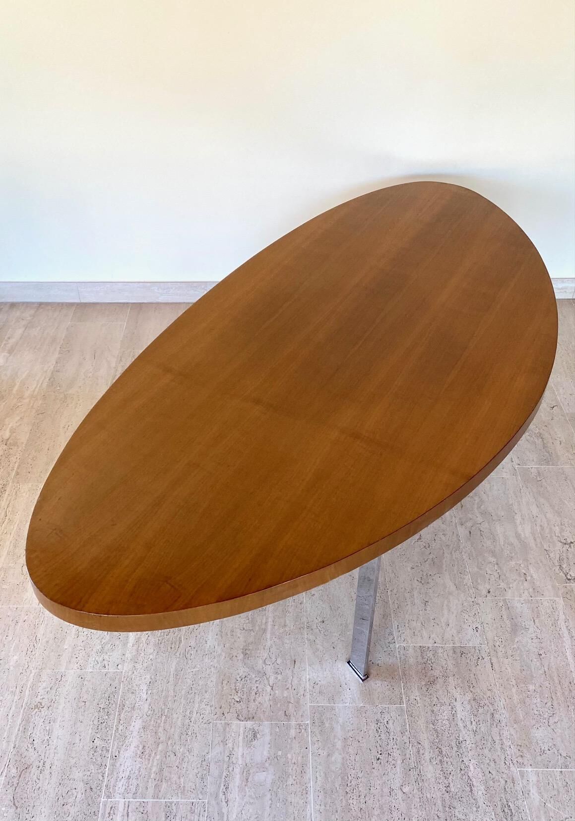 Oval wooden coffee table, 1960