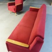 Canapé convertible Daybed sofa années 50/60 rouge cliclac