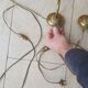 Pair of swan collar wall light