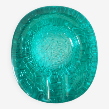 Turquoise annealed glass pocket empty