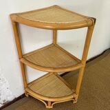 Etagère d'angle en rotin