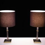 Belgo Chrome table lamps 1970s Belgium