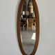 Vintage oval mirror in oak with bevelled glass H120 W43 D2