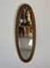 Vintage oval mirror in oak with bevelled glass H120 W43 D2