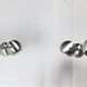 2 Vintage metal ball ceiling lamps 1960