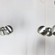 2 Vintage metal ball ceiling lamps 1960