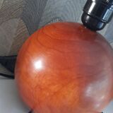 Ball / round solid wood lamp base - 70s