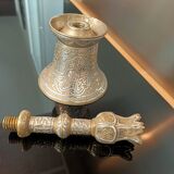 Bougeoir ottoman ciselé et fil d'argent
