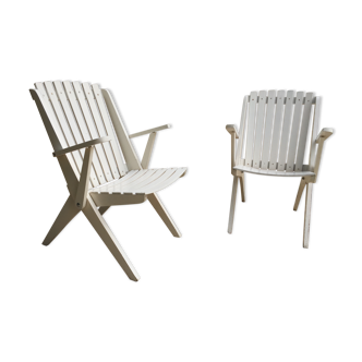 Paire de fauteuils de jardin vintage