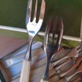 Christofle horn and stainless steel dessert forks