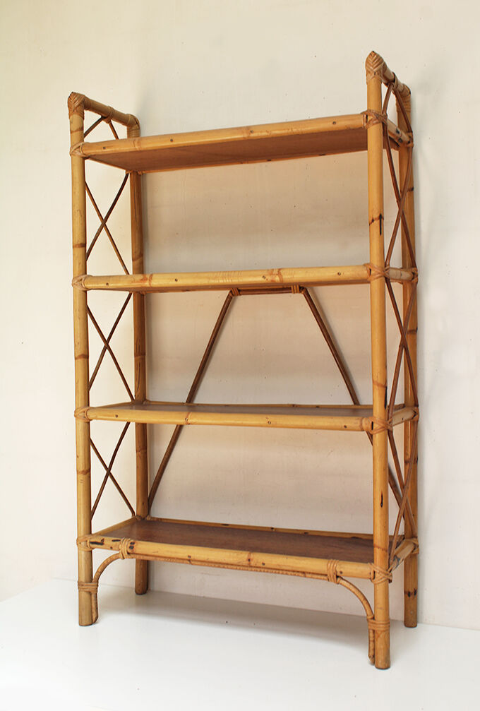 Vintage rattan shelf