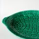 Large slip dish, green woven bamboo model, 1970