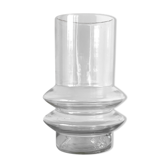 Transparent glass vase with cylinders 20cm