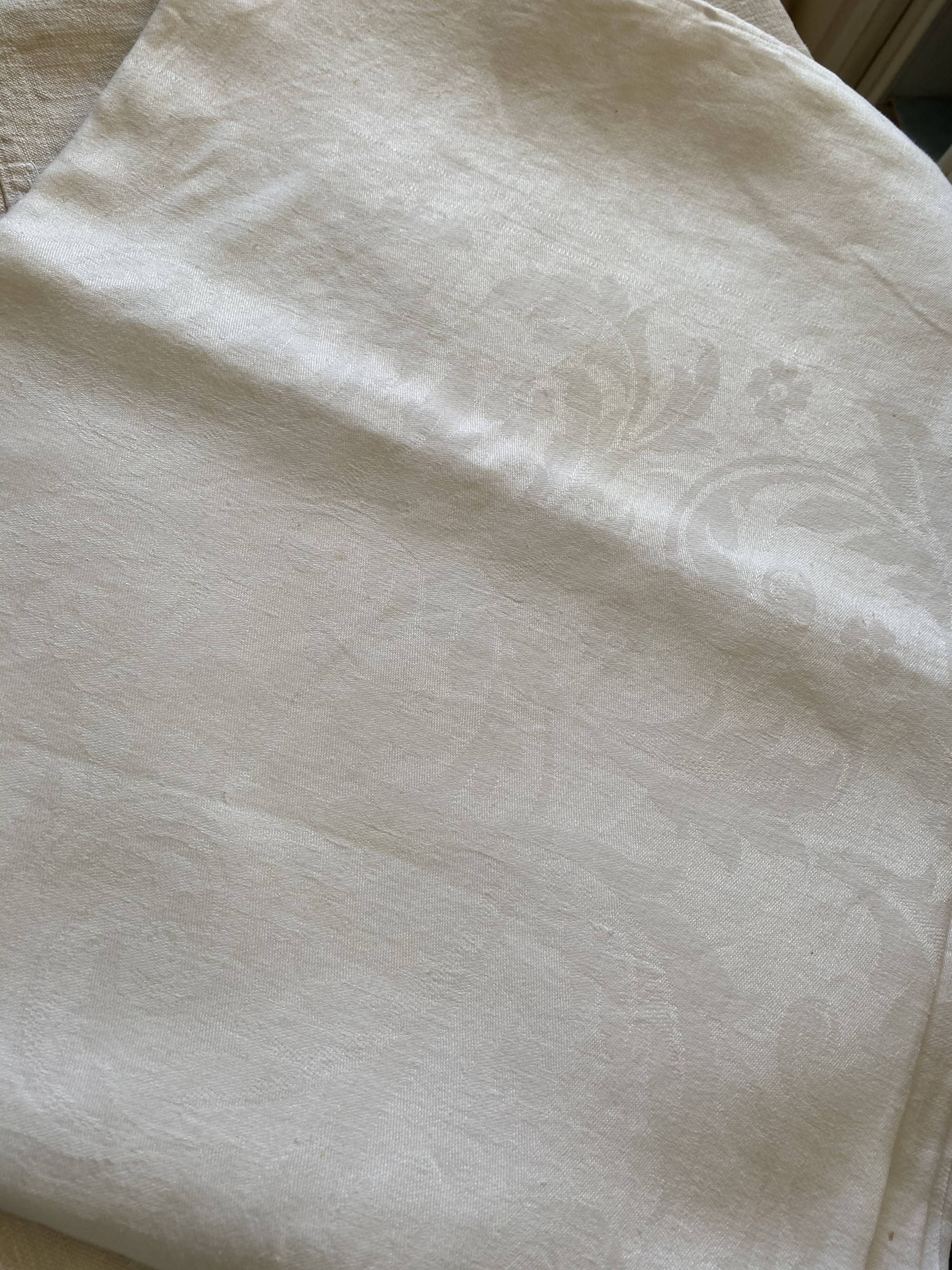 White linen tablecloth