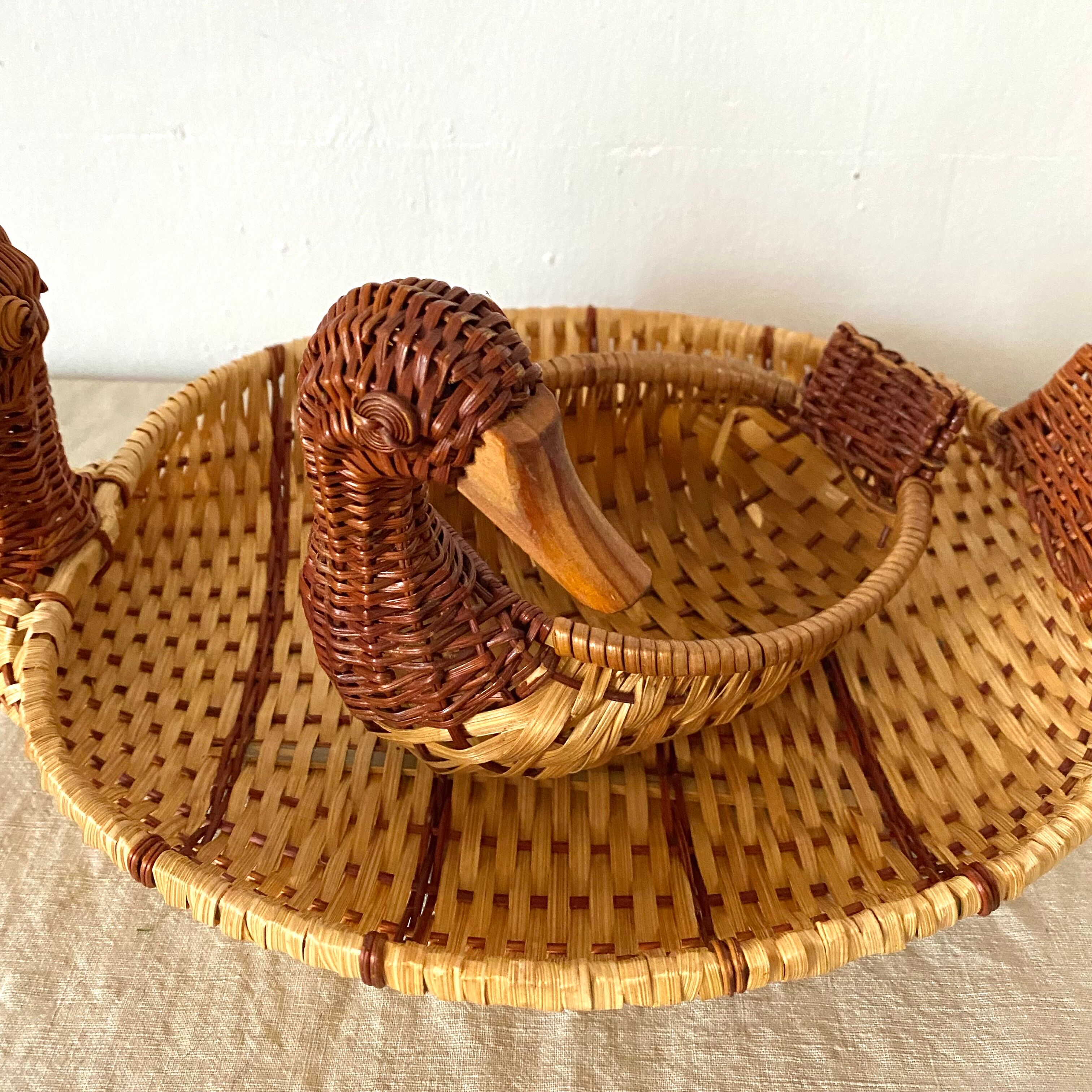 Duck woven wicker baskets