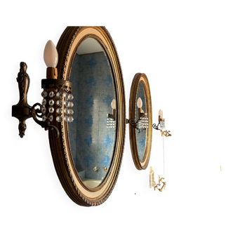 Specchi Ovali con Finiture Dorate – Italia, Anni ’50 – Set di 2