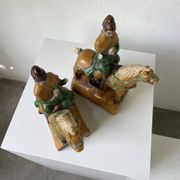 Tuile faitière équestre terre cuite époque Ming