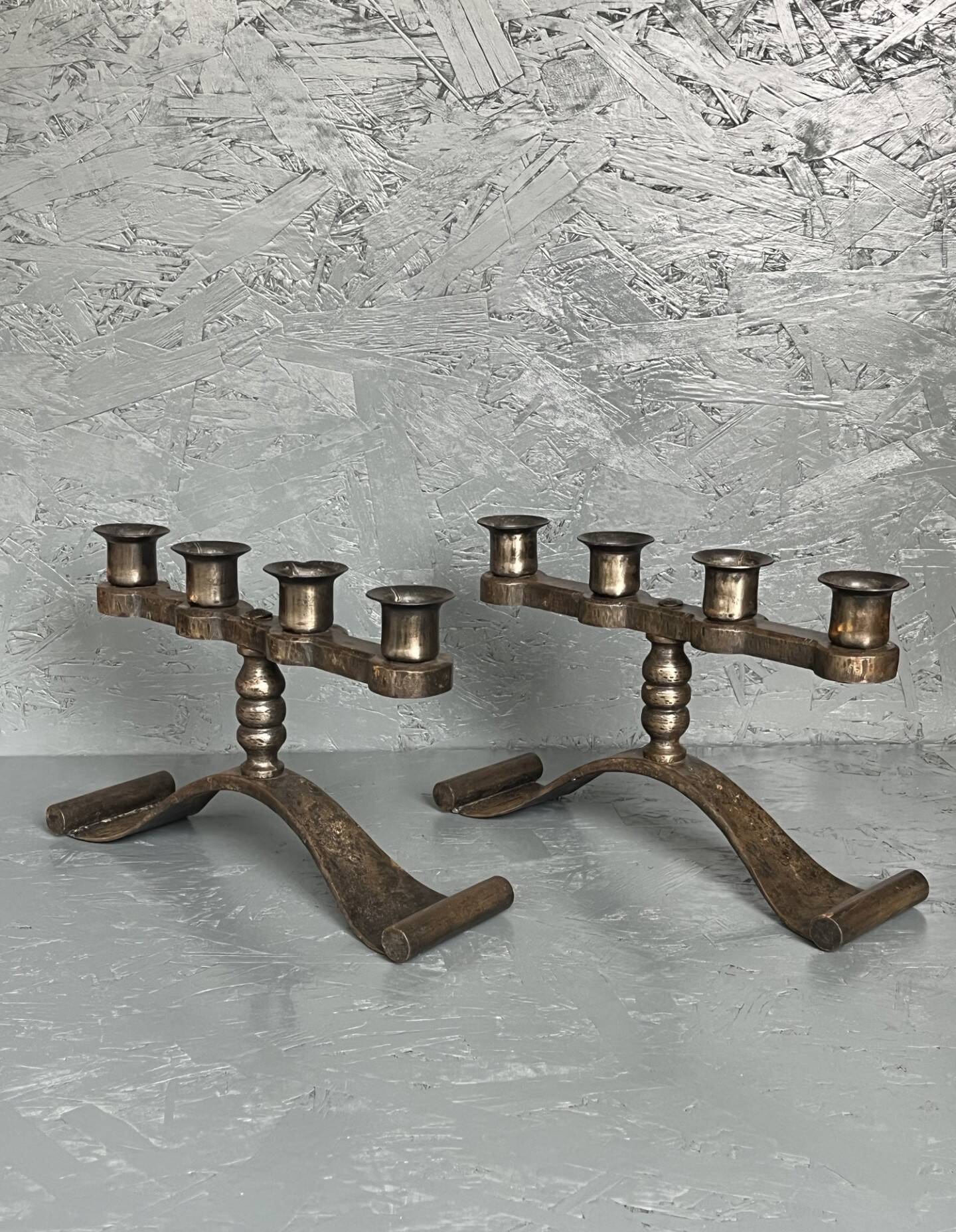 Pair of Art Deco candlesticks from the 1930s by Charles Piguet