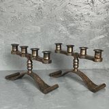 Pair of Art Deco candlesticks from the 1930s by Charles Piguet