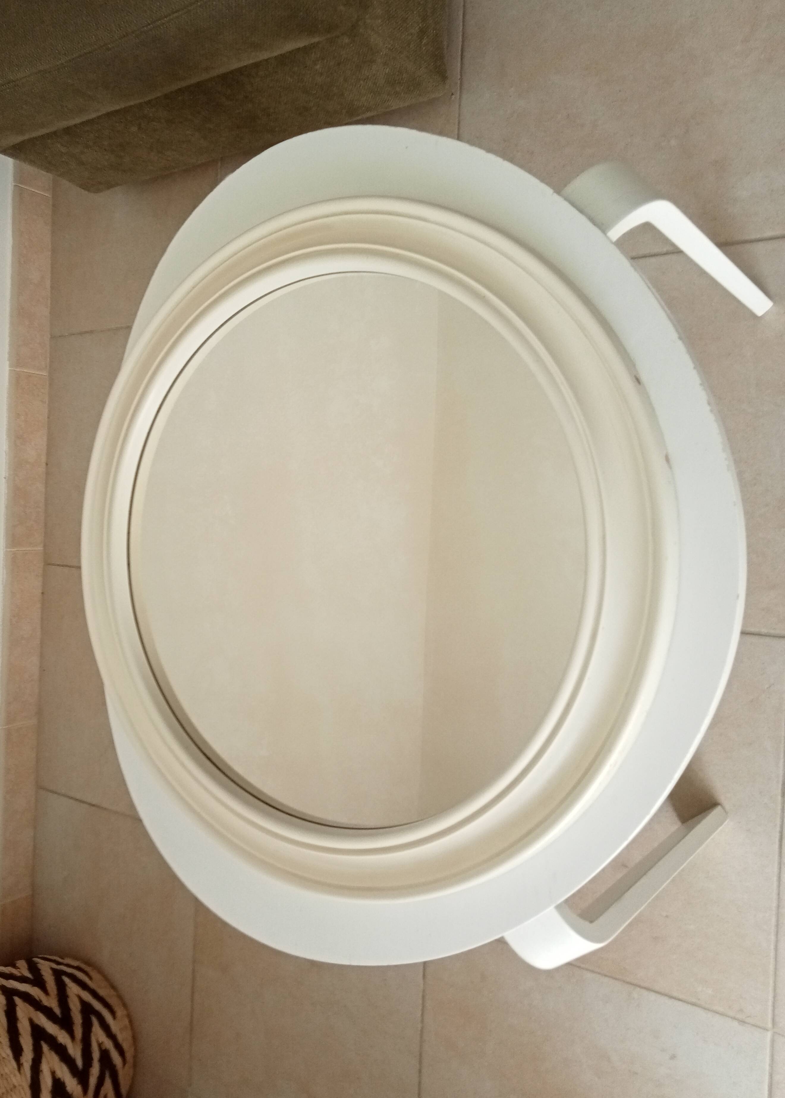 Vintage round resin mirror from the 60s/70s