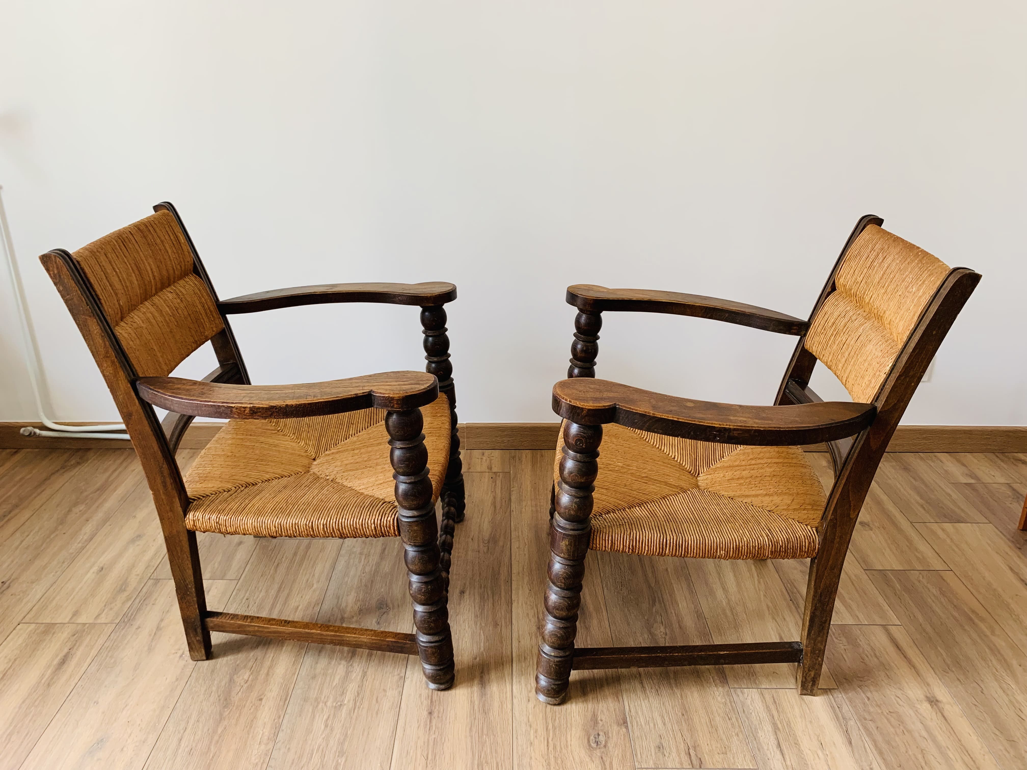 Pair of mulched armchairs