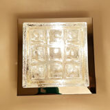 Sculptural Wall Lamp Vintage 60s, Glass and Chrome