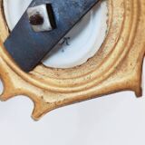 Decorative vase with gallant stage and brass frame