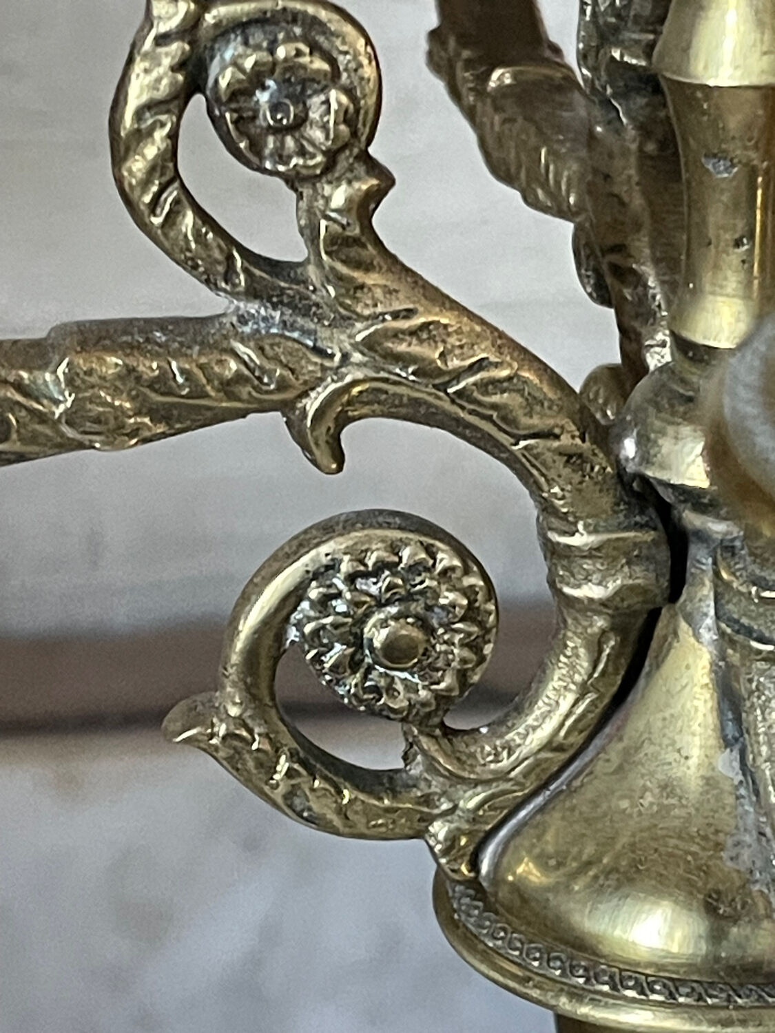 Antique brass candlestick