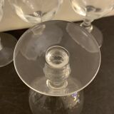 6 verres à pied soufflés et gravés en cristal La Rochère