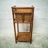 Woven wicker bedside table