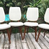 4 chaises en teck design 1960