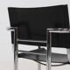 Lot de 2 chaises italiennes modernes en cuir et acier chromé des années 1980