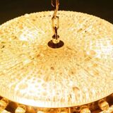 Midmod glass and brass suspension, Orrefors Sweden