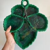 Vintage Glazed Ceramic Barbotine Dish