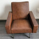 Fauteuil en skaï marron vintage