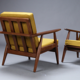 Pair of vintage Scandinavian wooden armchairs