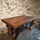 Table vintage française en chêne massif style Arts & Crafts, 1930s–1940s