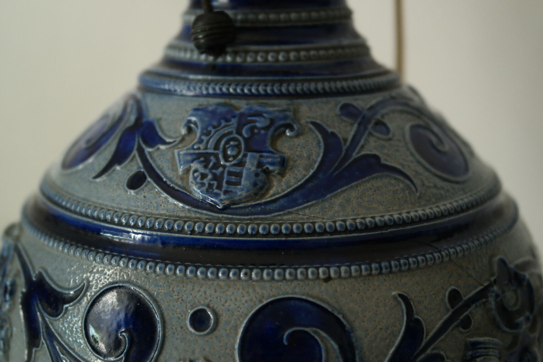 Lamp foot Sandstone blue Alsace/Germany XXth