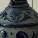 Pied de lampe grès bleu  alsace/allemagne XXème