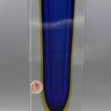 Large vintage sommerso vase murano glass flavio polished seguso italy 1970